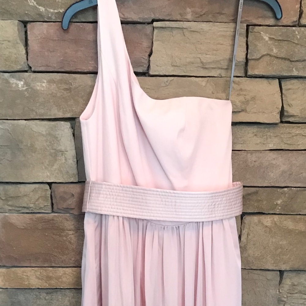 White by Vera Wang one shoulder blush dress